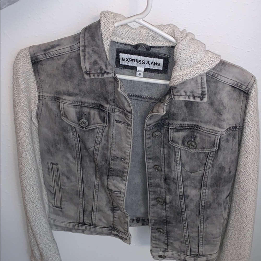Gray Denim/Knit Express Jacket - image 1